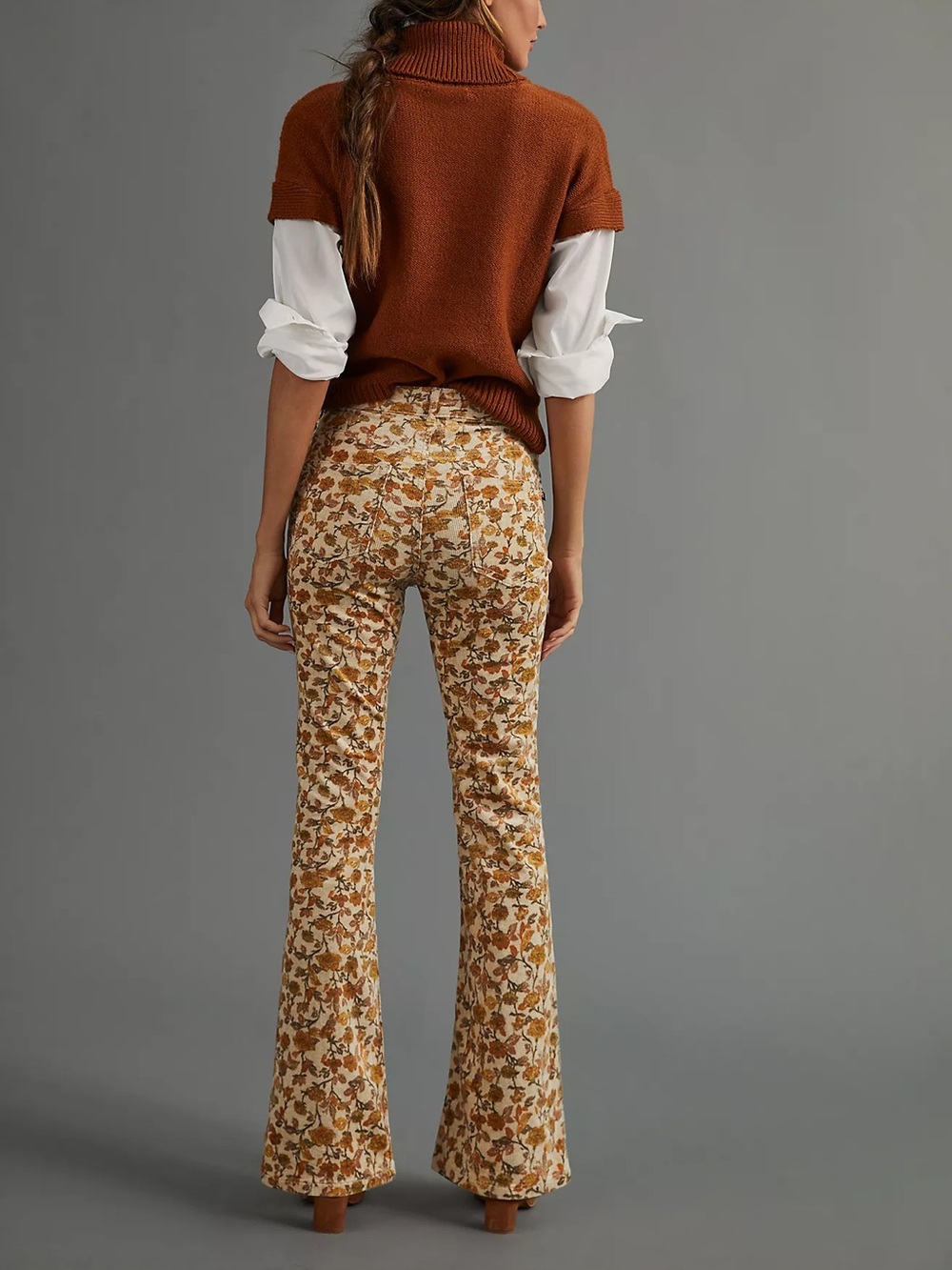Pilcro The Icon Floral Corduroy Flare Pants Size 32 NWT Anthropologie $140 - Picture 15 of 15